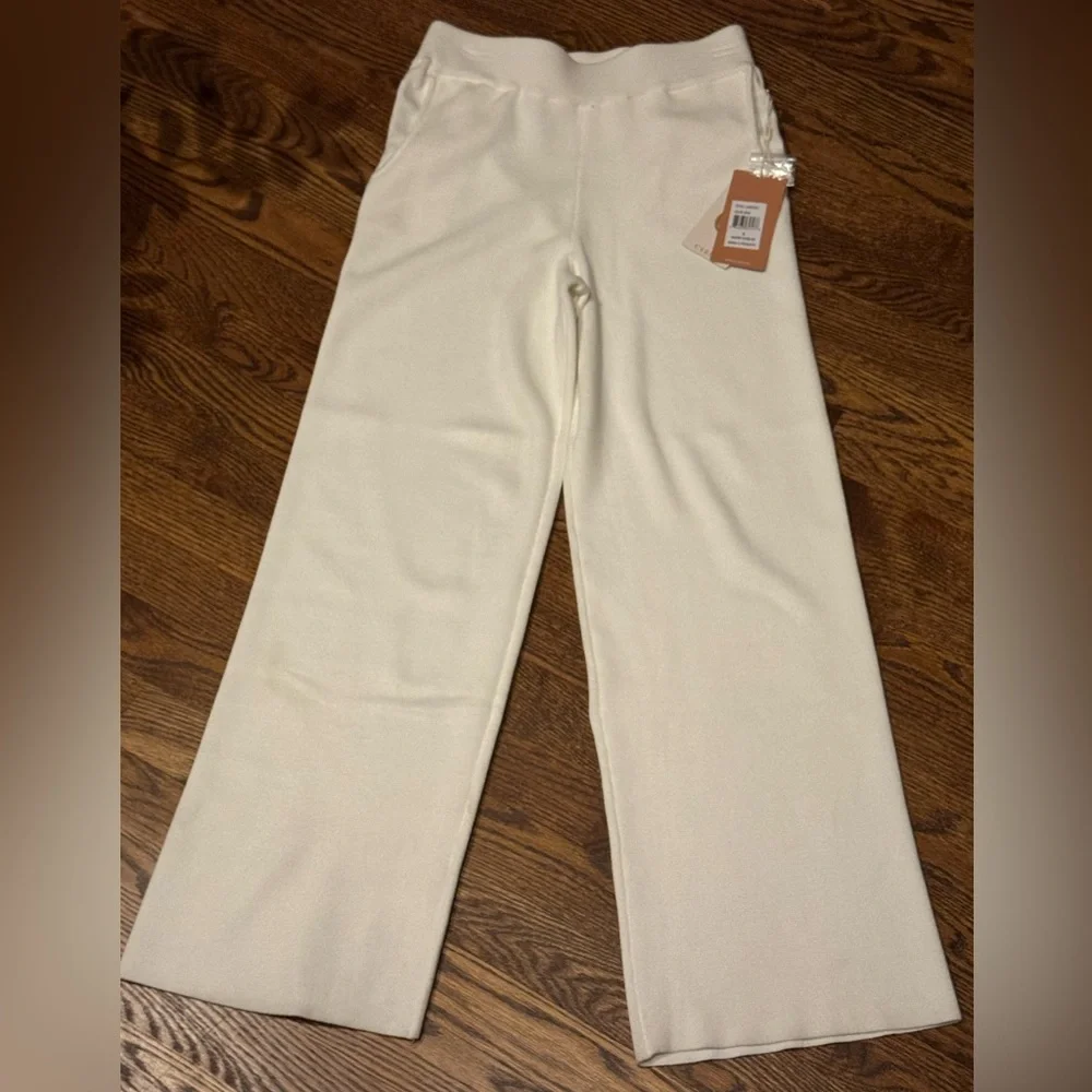 NWT Cyrus Bone Knit Wide Leg Pants - Size S - Luxe Loungewear - Picture 3 of 7